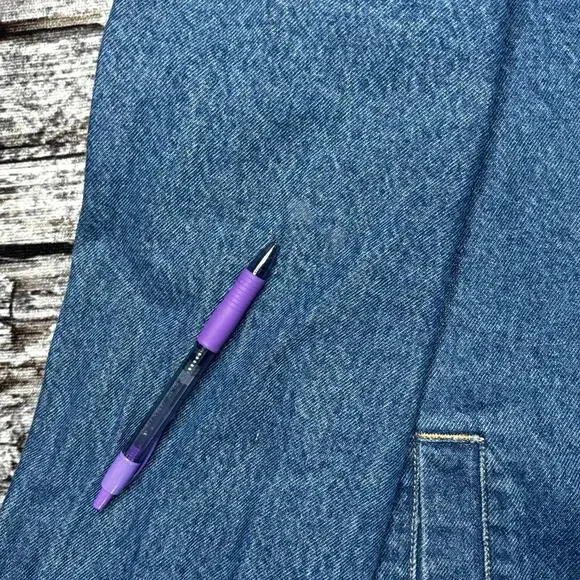 Atlas For Men Dark Blue Wash Denim Jacket Outdoors Patches Embroidered Size 4XL - Picture 9 of 14